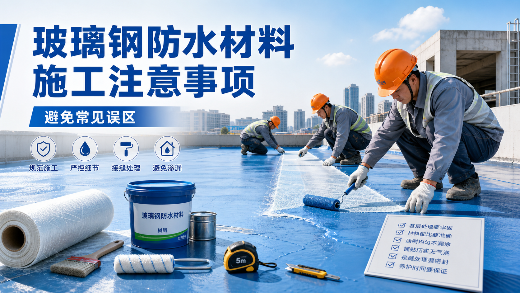 玻璃钢防水材料施工注意事项,避免常见误区 七台河 版
